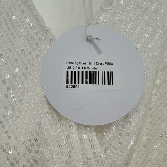 NWT Princess Polly Dancing Queen Mini Dress White US 2 / AU 6 White - Picture 4 of 4